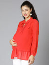 Glown Up Red Women Maternity Top