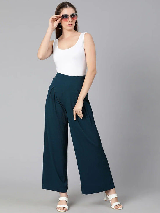 Sea Sown Solid Elasticated Women Pant