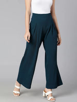 Sea Sown Solid Elasticated Women Pant