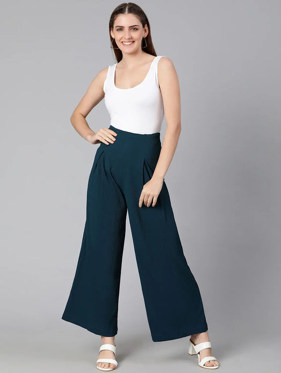 Sea Sown Solid Elasticated Women Pant