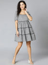 Black & Checks Casual Women Dress