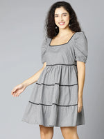 Black & Checks Casual Women Dress