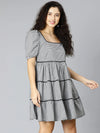 Black & Checks Casual Women Dress