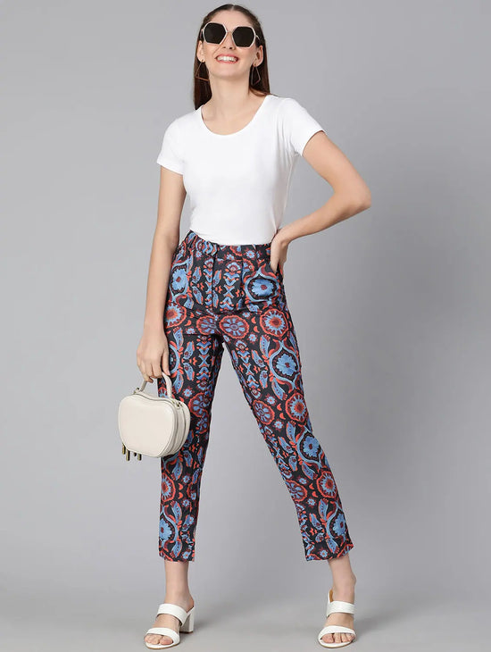 Abstract Digital Printed Elasticated Women Pant