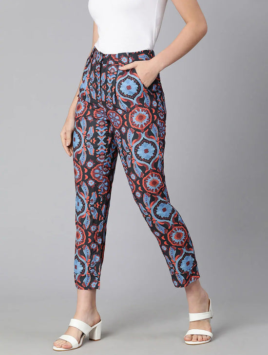 Abstract Digital Printed Elasticated Women Pant