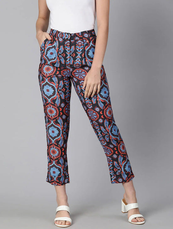 Abstract Digital Printed Elasticated Women Pant