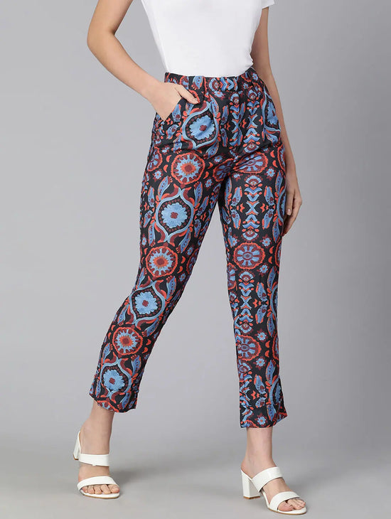 Abstract Digital Printed Elasticated Women Pant