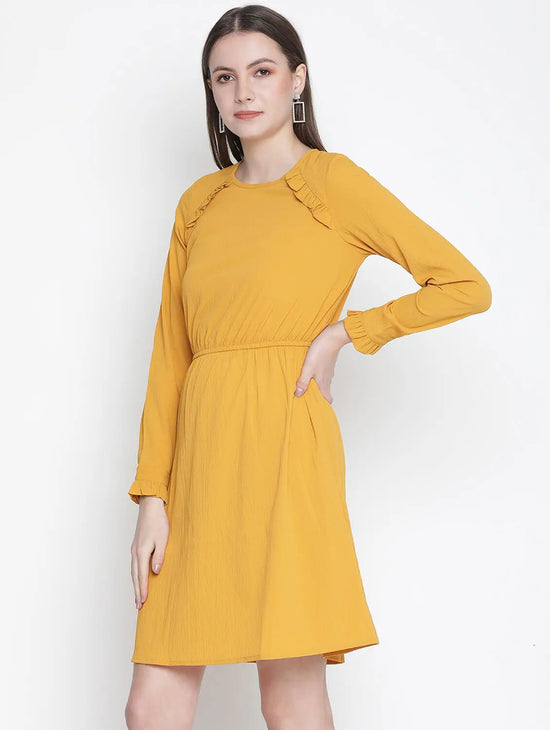 Rich Yellow Elasticated Women Dress