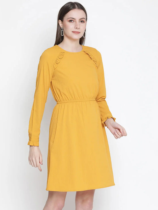 Rich Yellow Elasticated Women Dress