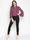 Pinch Of Purple Floral Print Women Top