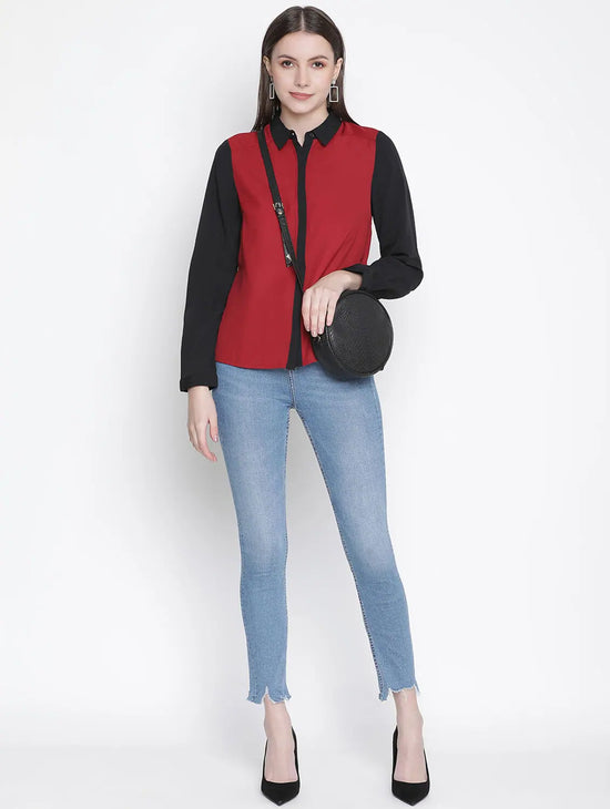 Red & Black Perky Women Shirt