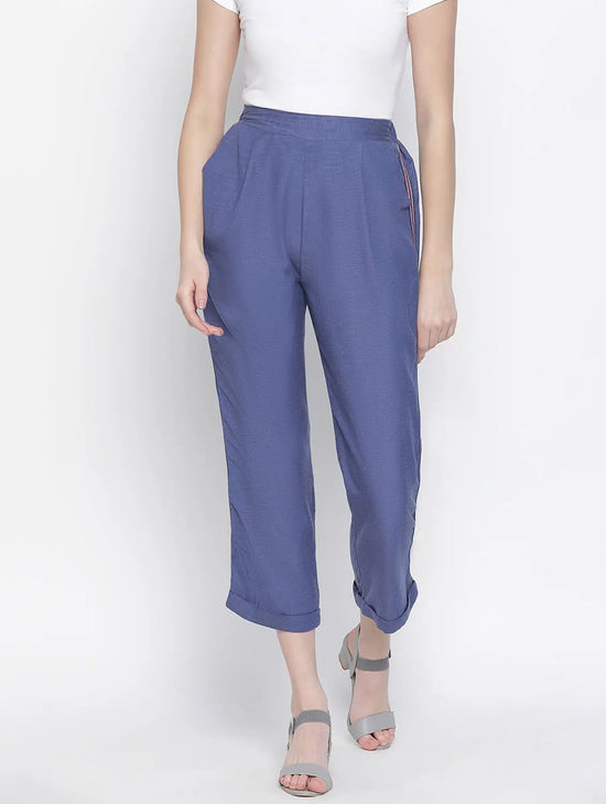 Blowedup Grey Elasticated Women Pants