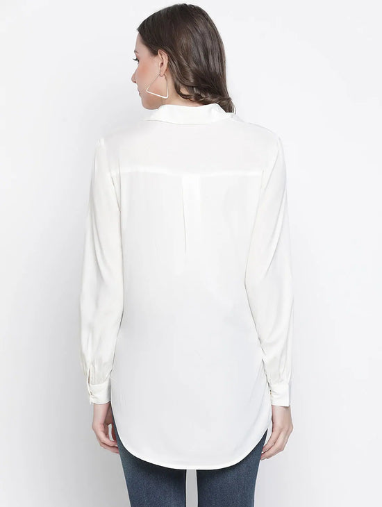 Flora White Women Wrapped Top