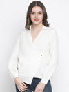 Flora White Women Wrapped Top