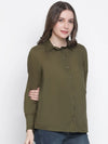 Twiglight Solid Khaki Women Shirt