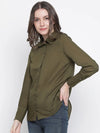 Twiglight Solid Khaki Women Shirt