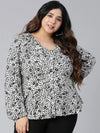 Rich Animal Print Plus Size Women Top