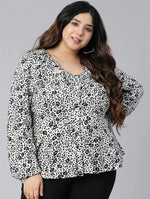 Rich Animal Print Plus Size Women Top