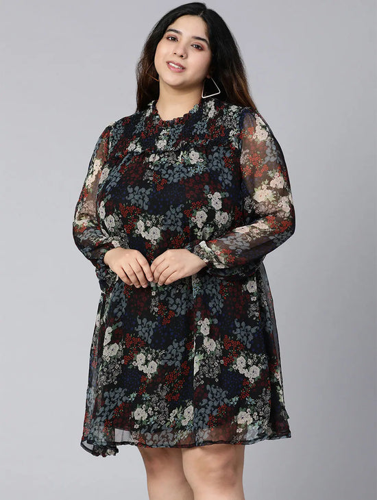 Flavour Of Florals Plus Size Women Ruffle Dress