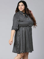 Polka Dot Elasticated Plus Size Women Dress