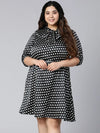 Polka Dot Elasticated Plus Size Women Dress