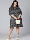 Polka Dot Elasticated Plus Size Women Dress