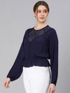 Spell Bond Blue With Lace Women Top