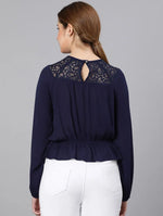 Spell Bond Blue With Lace Women Top