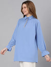 Heartthrobe Blue Smocking Women Top