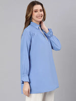 Heartthrobe Blue Smocking Women Top