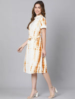 Tie-Dye Wih Waste Belt Women Dress