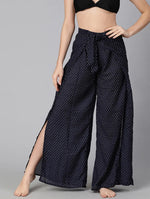 Folky Blue Tie-Knotted Beachwear Women Pant