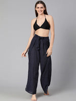 Folky Blue Tie-Knotted Beachwear Women Pant