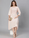 Summery Solid Peach Women Dress