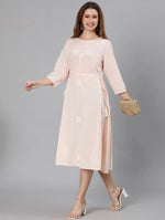 Summery Solid Peach Women Dress