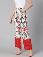 Elastiacted Digital Floral Print Trendy Women Pant