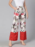 Elastiacted Digital Floral Print Trendy Women Pant