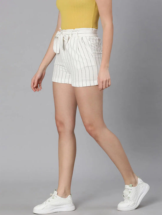 Tropic Stripes Tie-Knot Women Shorts