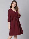 Turned On Wine Ruffle Women Dress