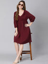 Turned On Wine Ruffle Women Dress