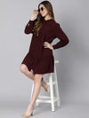 Rosing Wine Button-Down Women Dress