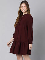 Rosing Wine Button-Down Women Dress