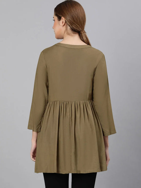 Khaki Colors Alluring Women Tunic