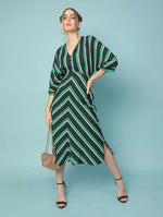 Fleeker Stripes Print Elasticated Women Dress