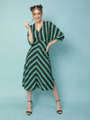 Fleeker Stripes Print Elasticated Women Dress