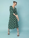 Fleeker Stripes Print Elasticated Women Dress