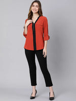 Sild Rust Zipper Women Top