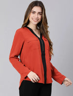 Sild Rust Zipper Women Top