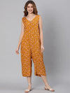 Women Floral Standard Yellow Jumpsuits & Sets