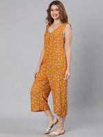 Women Floral Standard Yellow Jumpsuits & Sets